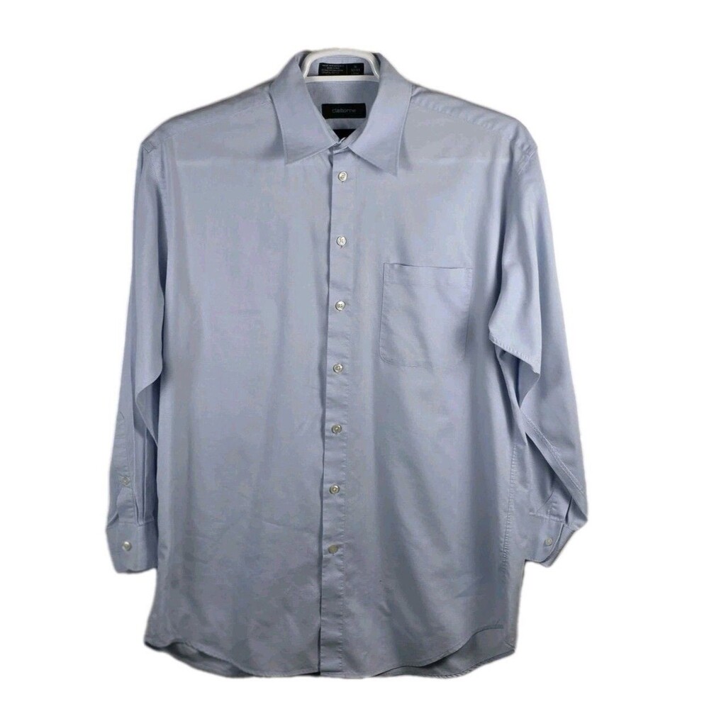 Liz Claiborne Men's Large 16- 32/33 Light Blue Long Sleeve Button Up Shirt‎